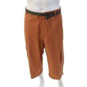 Royal Cup Mens Belted Multi-Pocket Button Closure Cargo Shorts Orange Size 56